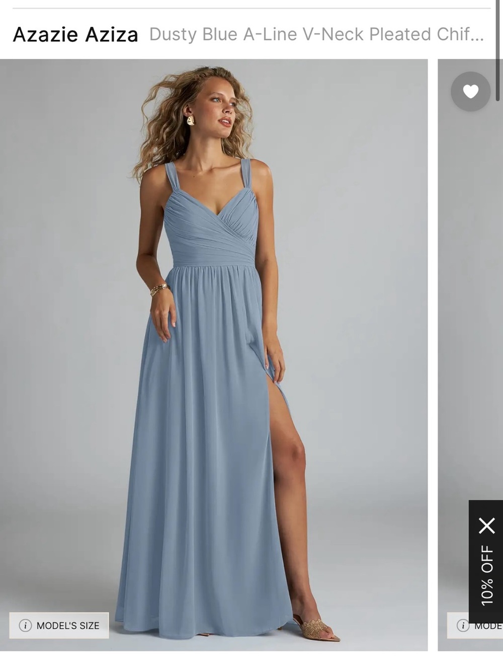 Azazie Aziza Dusty Blue Dress